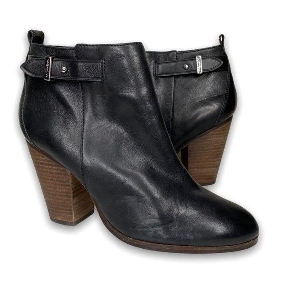 Coach Shoes - Coach Hewes Leather Ankle Booties Black Size 8B